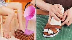 Homemade leather orthopedic sandals!