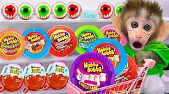 Monkey Bi Bon go to buy Hubba Bubba Bubble Tape and eats watermelon with puppy