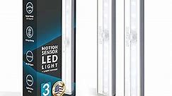 LED Motion Sensor Light Indoor [3-Pack] – Battery LED Lights – Motion Sensor Closet Lights, Under Cabinet Lights, Night Light, Wall Light – 10 Bulbs Per LED Strip Light
