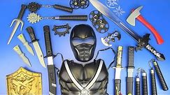 Toy NINJA Weapons Toys for Kids ! Ninja Guns & equipment- Shuriken,Nunchucks,Swords..Box of Toys