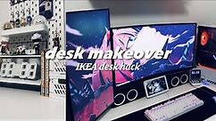 Desk Makeover | White Gaming Setup + IKEA Alex Desk Hack