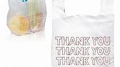 Pack of 100 White T-Shirt Bags 18x8x28 Plastic Bags 18 x 8 x 28. 0.65 mil Thick Carry Out T-Shirt Bags, Poly Merchandise Bags, Wholesale Retail Shopping Grocery Bags