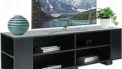 TV Stand for TVs Up to 65 Inches, Television Stands, Entertainment Center with 8 Open Shelves, Black