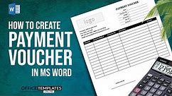 How to Create Payment Voucher in MS Word | DIY Microsoft Tutorial
