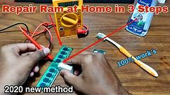 How to Repair Ram at Home in Easy 3 Steps 2020 New Methods | Clean Ram by yourself | no display pc