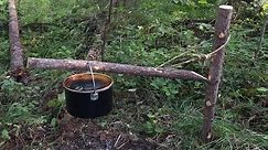 Simplest Bushcraft Pot Hanger (Swinging Arm Pot Hanger)