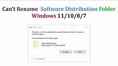 How to Renme SoftwareDistribution folder in windows 10 & 11