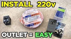 How to Install 220v outlet in Garage the Easy Way = Run from Basement