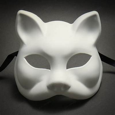 10 CAT MASKS to Paint, DIY White Masks for Halloween & Cosplay