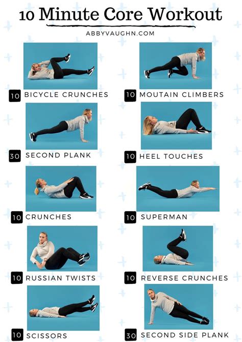 10 Minute Core Workout Printable