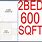 600 Sq FT 2 Bedroom Floor Plans