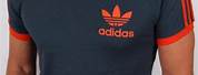 Adidas Retro T-Shirt Orange and Blue Stripes