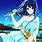 Anime Girl in Blue Dress