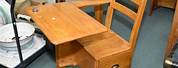 Antique Student Desk with Book Storage On Side