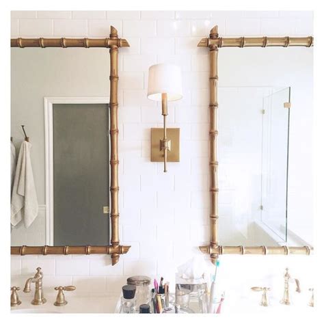 Bamboo Framed Mirror Bathroom