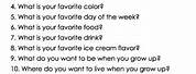 Basic Get to Know Me Questions