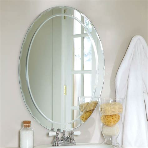 Bathroom Frameless Mirrors Over Vanity