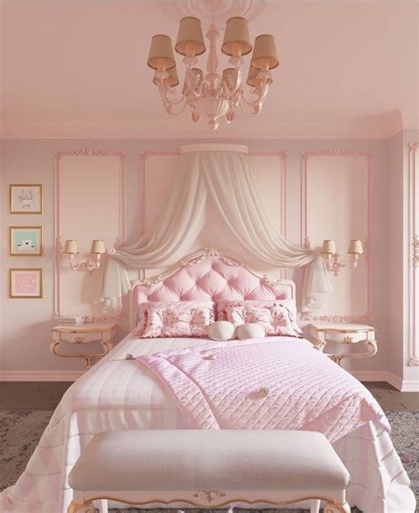 Beautiful Pink Bedroom with Lights