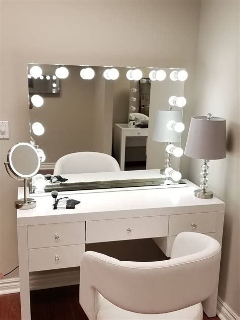 Bedroom Vanity with Lighted Mirror