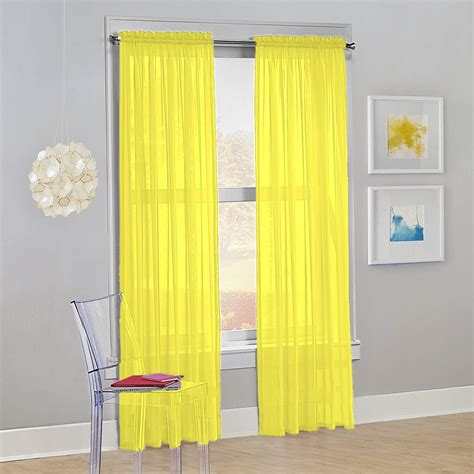Bedroom with Yellow Curtains
