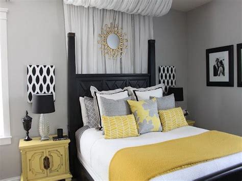 Black Grey and Yellow Bedroom