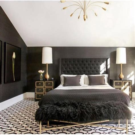 Black White Gold and Grey Bedroom
