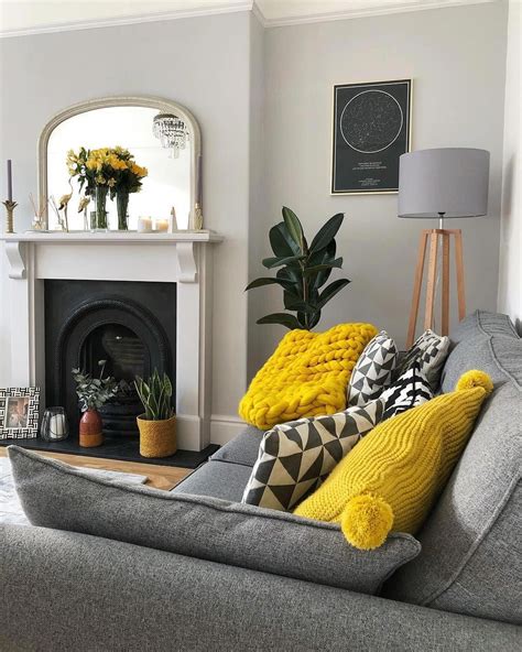 Black Yellow and Gray Living Room
