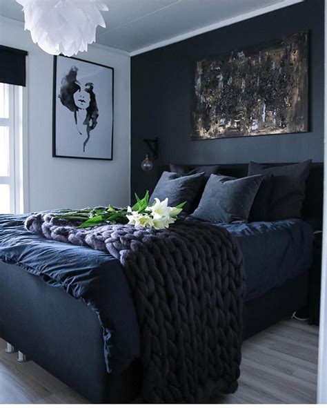 Black and Blue Bedroom