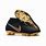 Black and Gold Nike Soccer Cleats