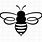 Black and White Bee SVG