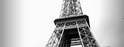 Black and White Eiffel Tower Paris France
