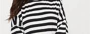 Black and White Striped T-Shirt Dress