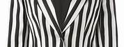 Black and White Vertical Striped Jacket
