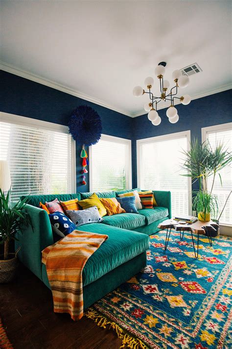 Blue Bohemian Living Room