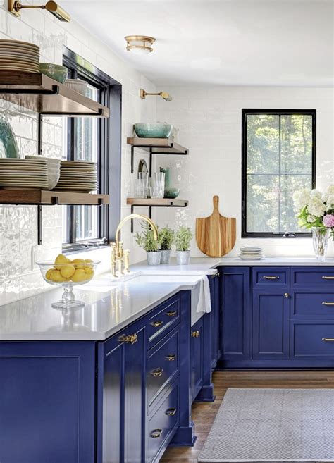 Blue Cabinets Kitchen Design