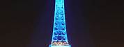 Blue Eiffel Tower at Night