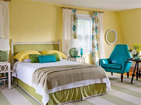 Blue Green and Yellow Bedroom
