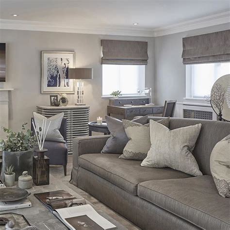Blue Grey and Taupe Living Room