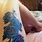 Blue Rose Thigh Tattoo