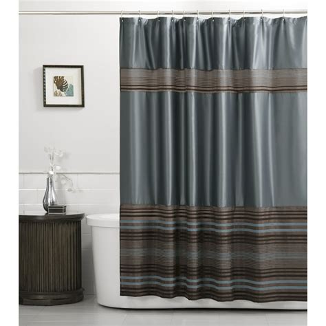 Blue and Brown Shower Curtain
