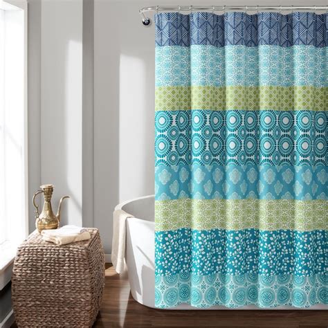 Blue and Green Shower Curtain