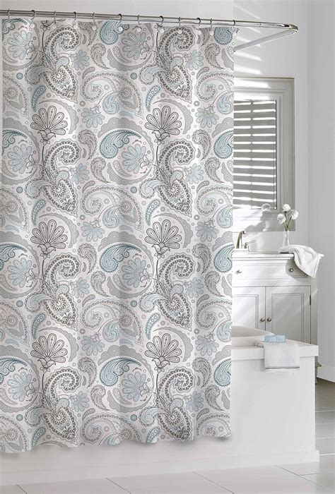 Blue and Grey Shower Curtain