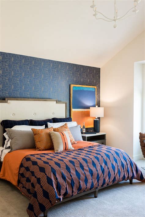 Blue and Orange Bedroom