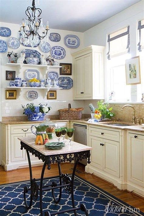 Blue and White French Country Kitchen