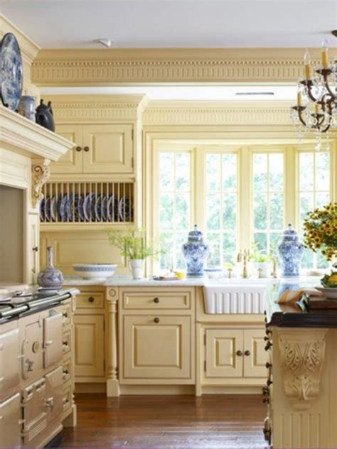 Blue and Yellow French Country Kitchen