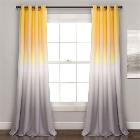 Blue and Yellow Living Room Curtains