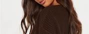 Brown Cropped Sweater