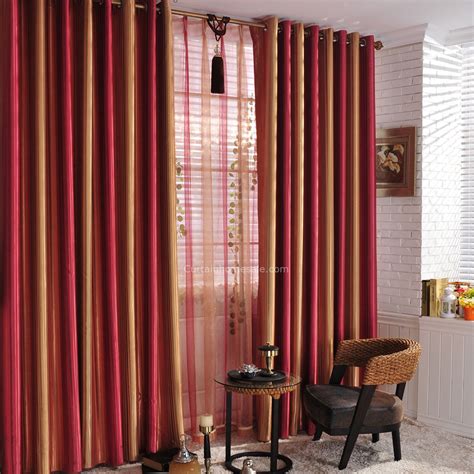 Brown Living Room with Red Curtains