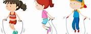 Cartoon About Physical Fitness Jumping Rope