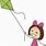 Cartoon Girl Flying Kite